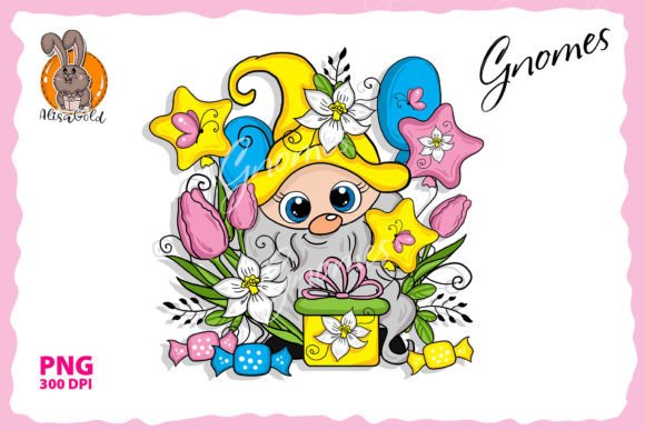 Download Spring Gnome with Flowers, Spring Gnome, - Premium Bundle