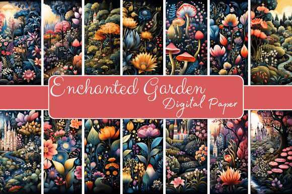 Download Enchanted Garden Digital Paper - Enchanted garden Collection