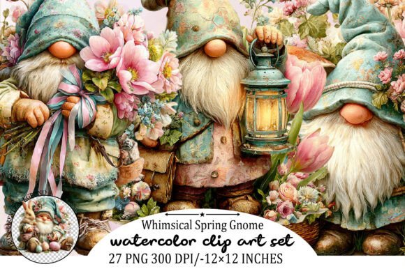 Download Whimsical Spring Gnome Clipart - Spring gnome clipart Collection