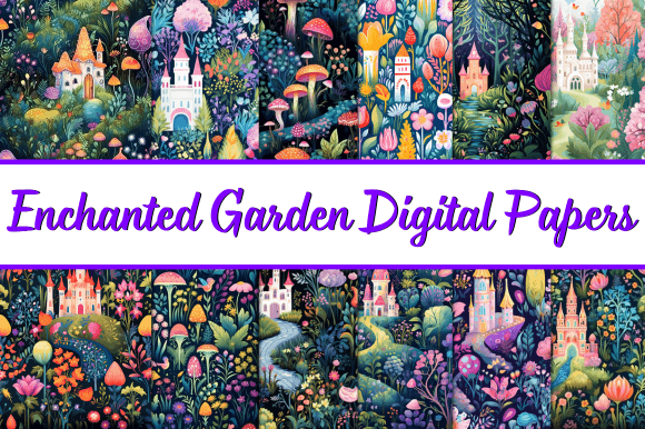Download Enchanted Garden Digital Papers - Enchanted garden Collection