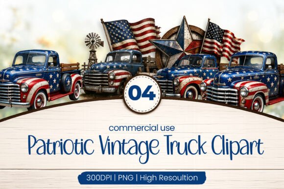 Download Patriotic Vintage Truck Clipart PNG - Vintage truck Collection